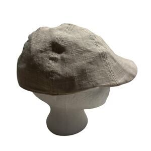 Cremieux Collection Newsboy Cap Hat Linen Cotton Blend Size L/XL Summer Khaki